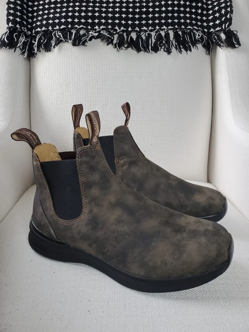 Blundstone Rustic Black Leather Boots Classics 587 Mens US Size 10.5